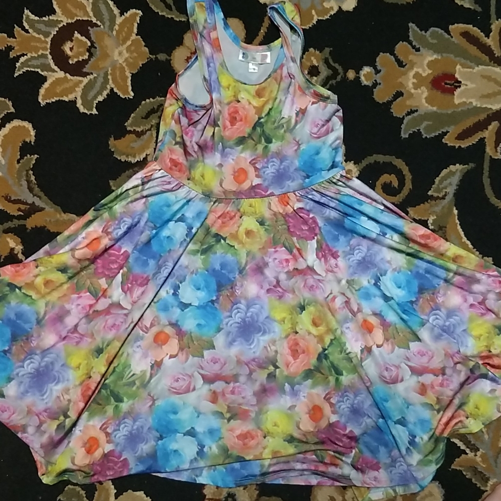 Floral lularoe dot dot smile tank dress